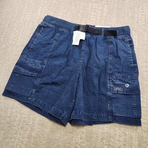 American Eagle Shorts Men Medium Denim 24/7 Venture Out Hiking Cargo Belted